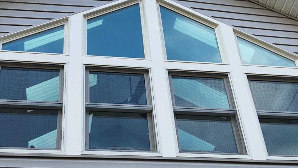 Big window with skylights showing thru it